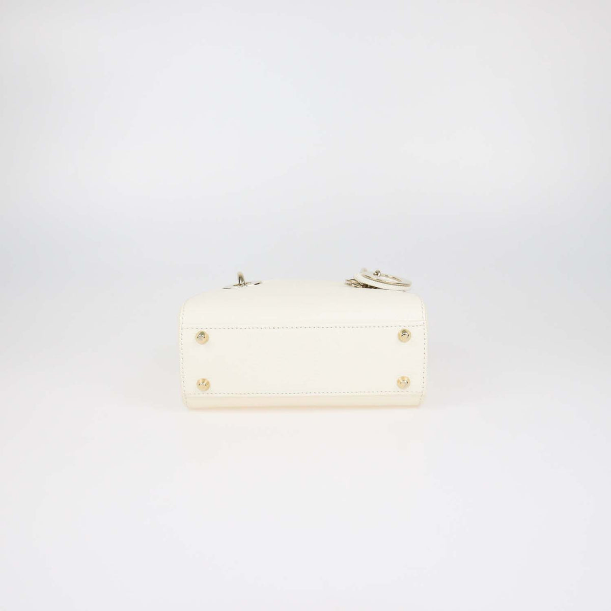 Christian Dior Cream Lizard Mini Lady Dior Tote