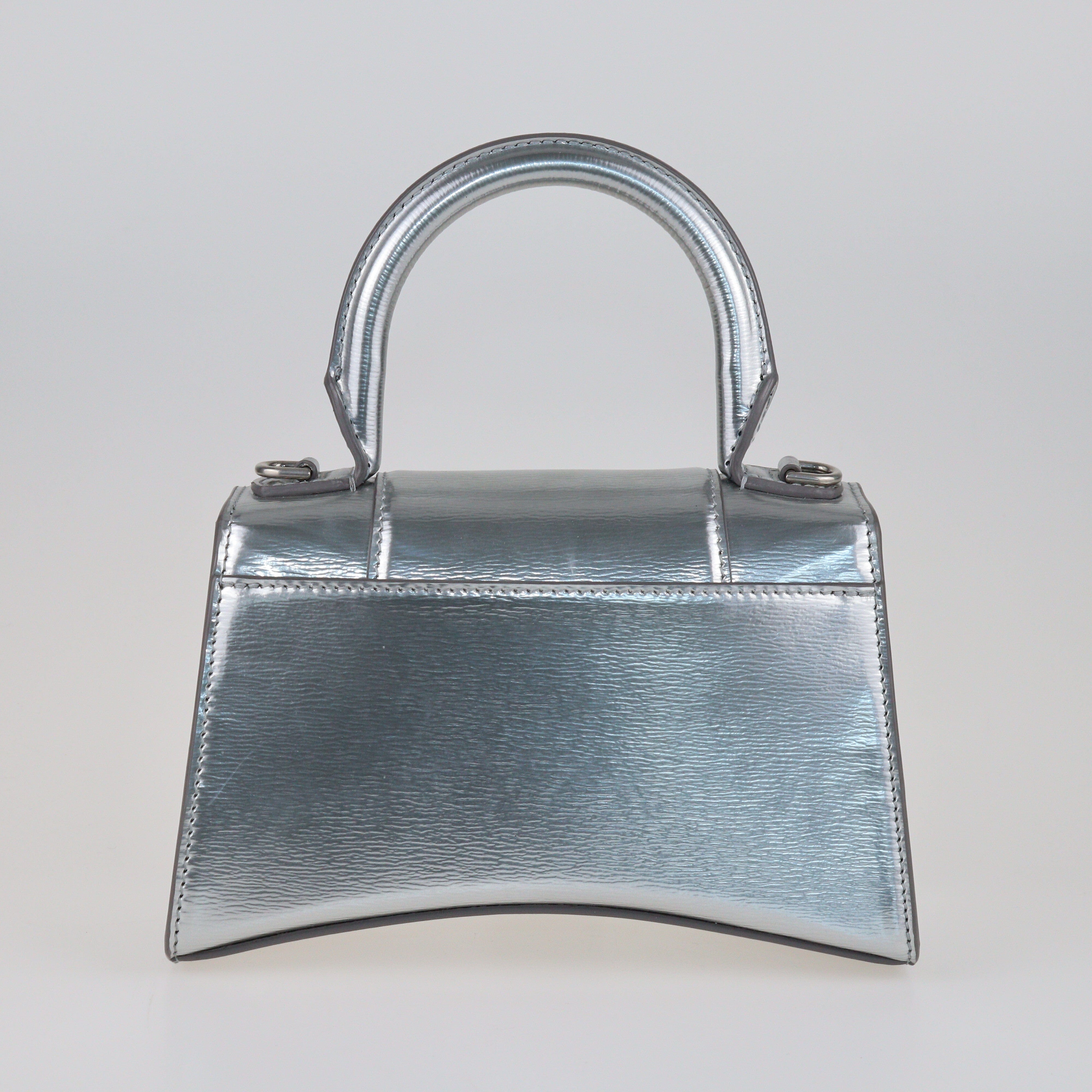 Silver Hourglass XS Top Handle Crossbody Bag Bags Balenciaga 