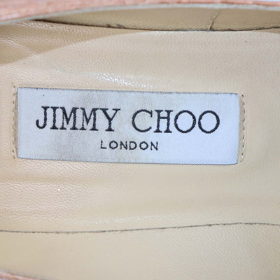 Jimmy Choo Peach Elaphe Agnes Pointed Toe Pumps