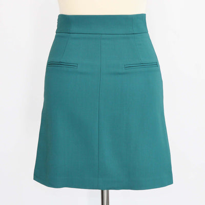 Elisabetta Franchi Green Logo Embellished Gonna Mini Skirt
