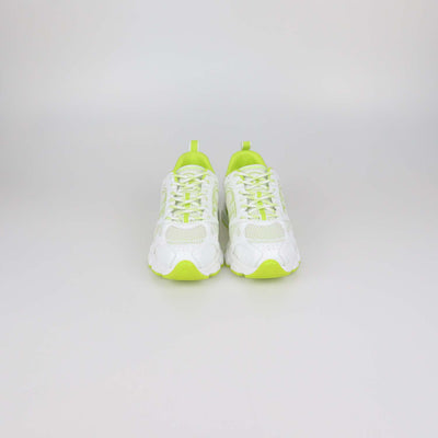 Christian Dior White, Yellow Green Technical Mesh Dior Chrono Sneakers
