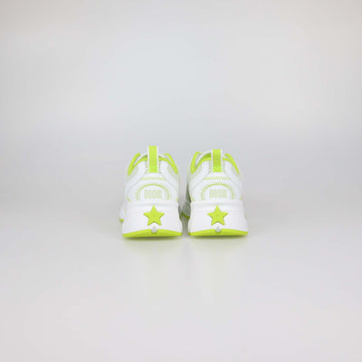 Christian Dior White, Yellow Green Technical Mesh Dior Chrono Sneakers