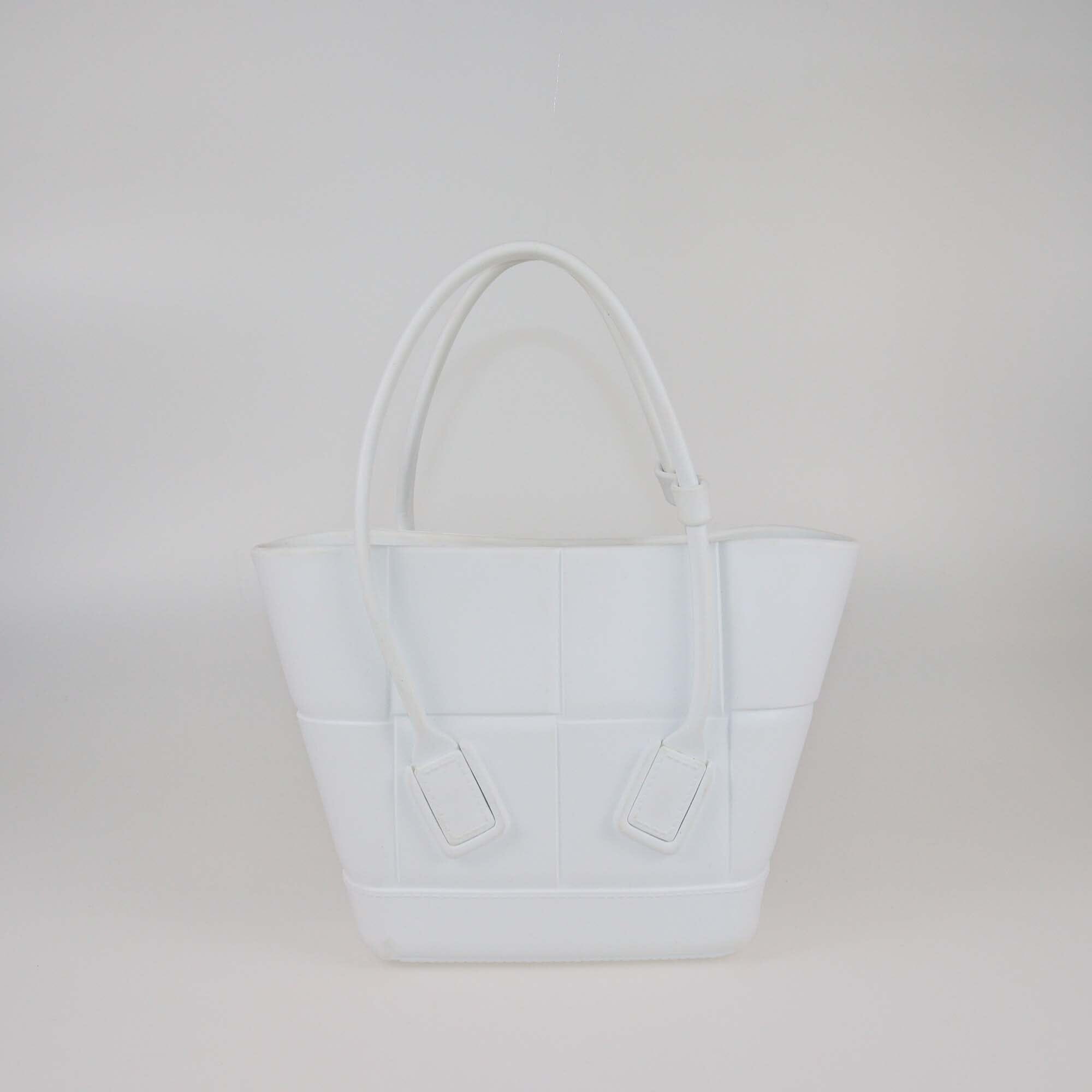 Bottega Veneta White Rubber Mini Arco Tote Womens Bottega Veneta 