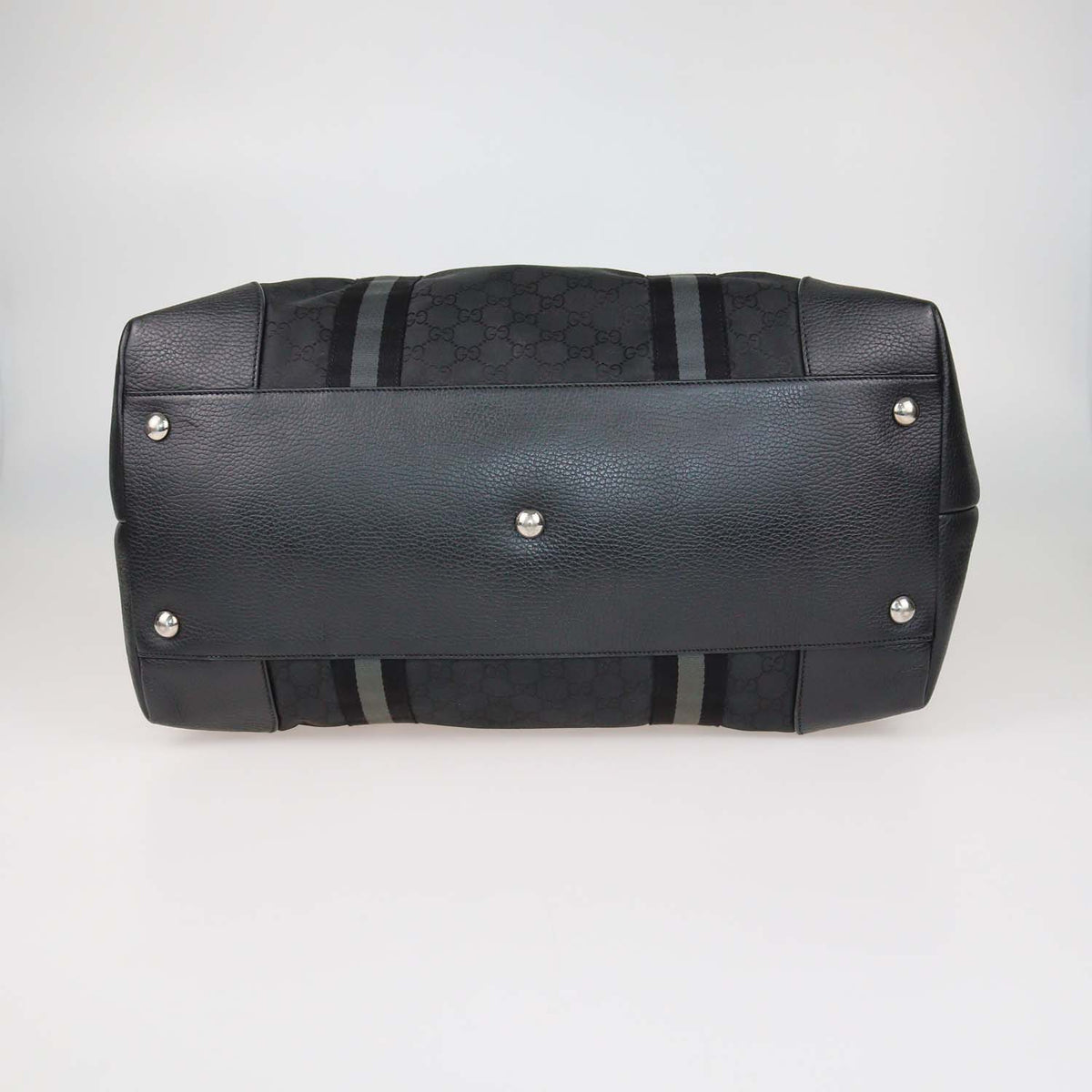 Gucci Black Canvas XL GG Nylon Web Duffle Bag