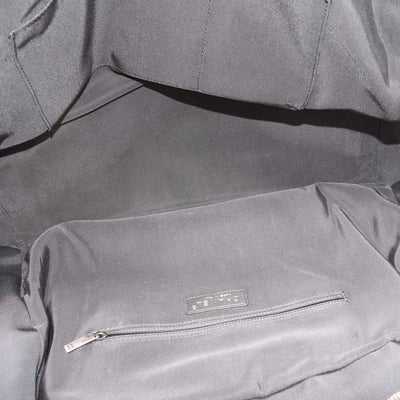 Chanel Blue, White Printed Canvas and Caviar Airlines Round Trip Bowling Bag