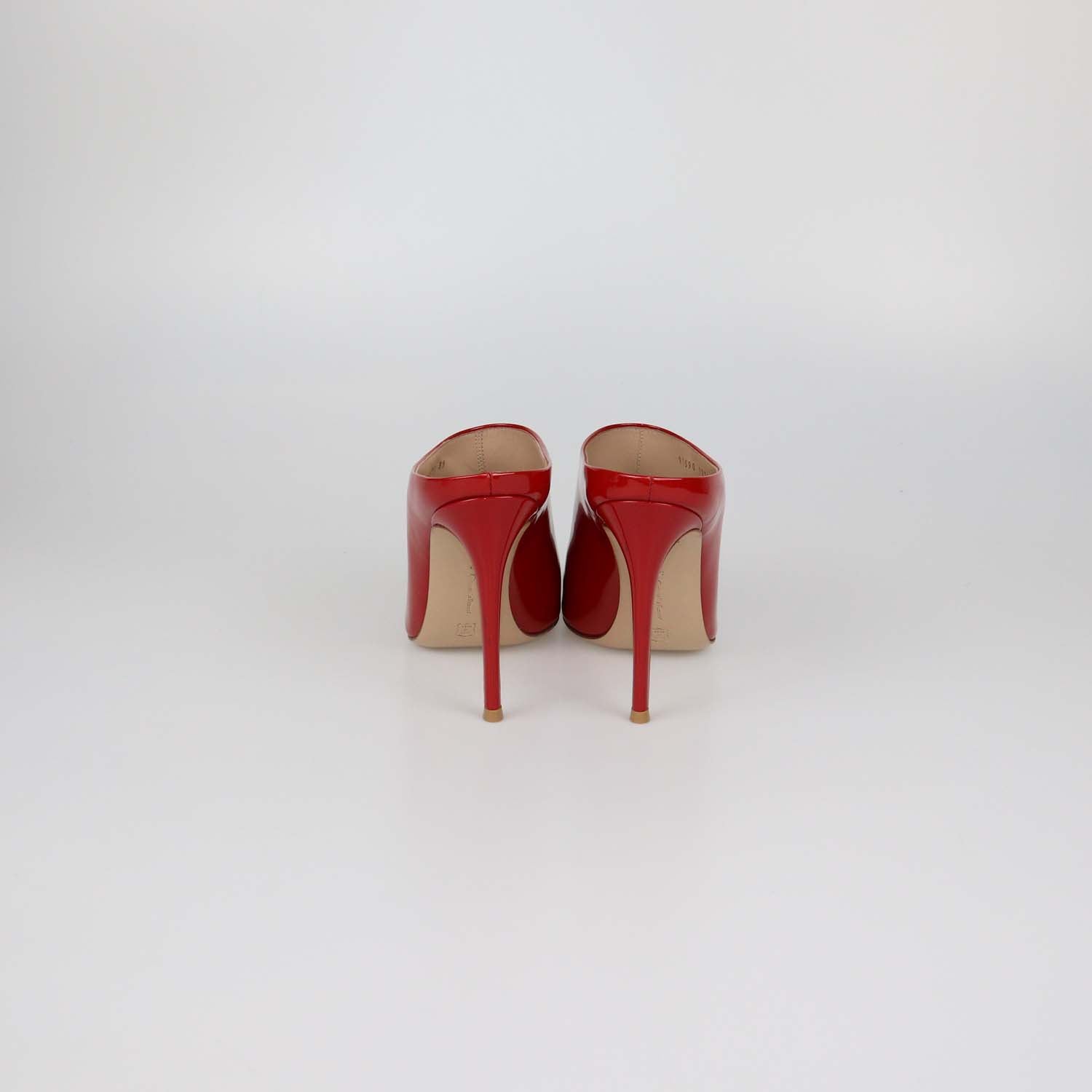 Gianvito Rossi Red Patent Leather Nova Pointed Toe Mules