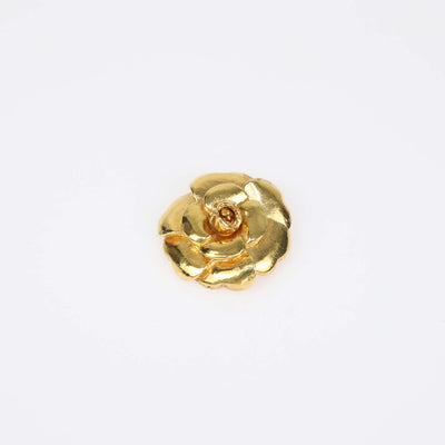 Chanel Gold Tone Camellia Brooch