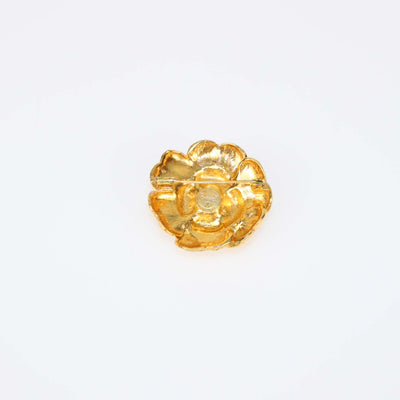 Chanel Gold Tone Camellia Brooch