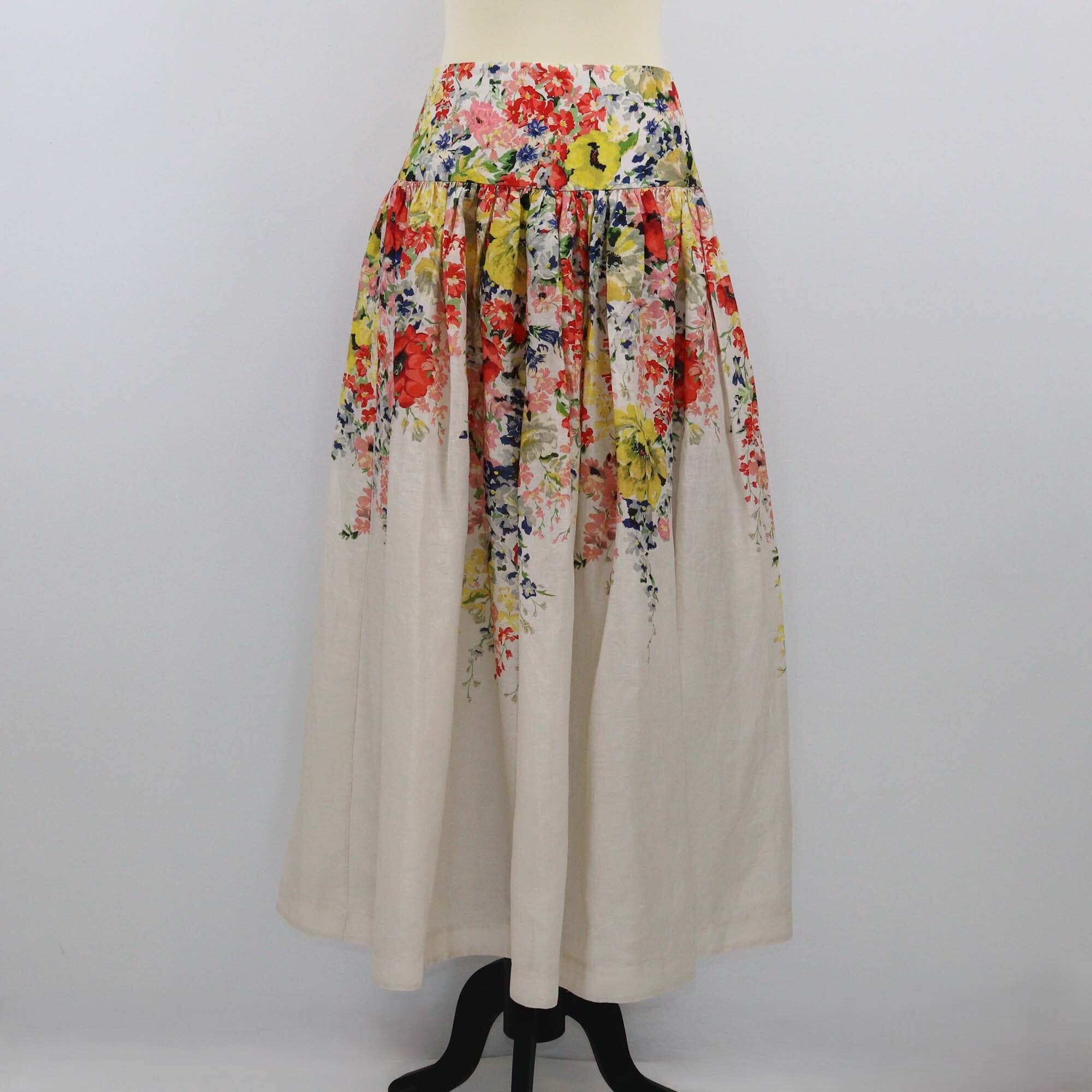 Zimmermann Multicolor Floral Print Alight Basque Maxi Skirt Womens Zimmermann 