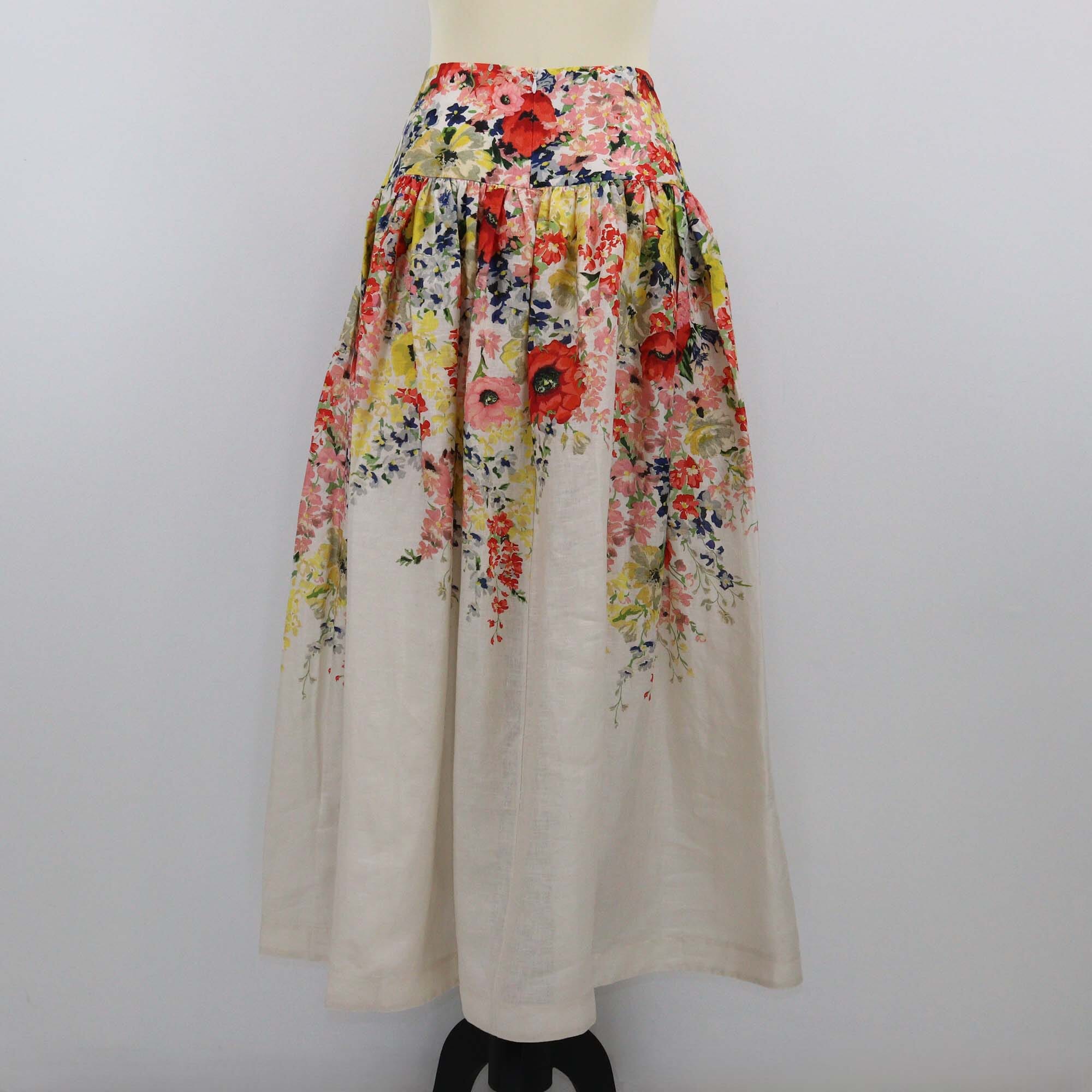 Zimmermann Multicolor Floral Print Alight Basque Maxi Skirt Womens Zimmermann 