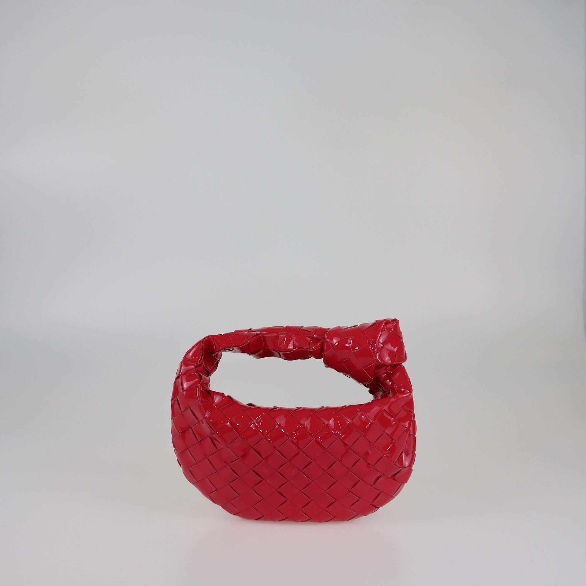 Bottega Veneta Red Intrecciato Patent Mini Jodie Bag Womens Bottega Veneta 