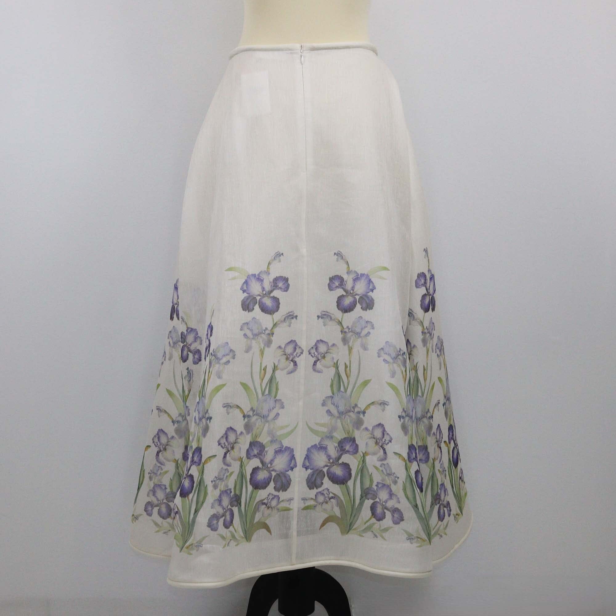 Zimmermann White Floral Print Flare Skirt Womens Zimmermann 