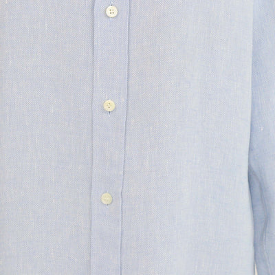 Loro Piana Blue Horizon Linen Long Sleeve Thea Shirt