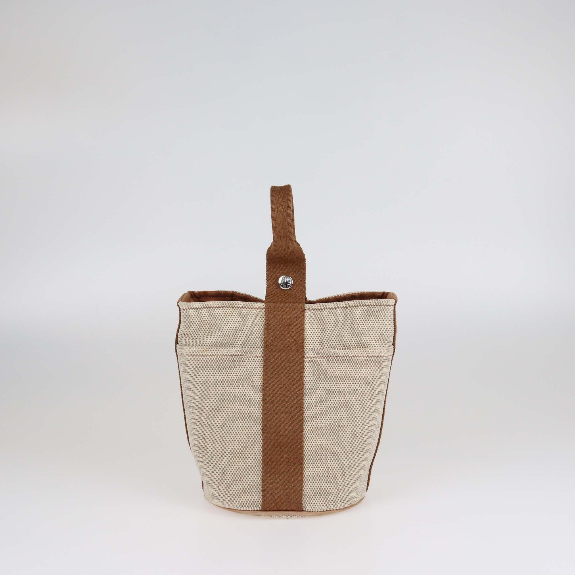 Hermes Brown/Beige Toile Saxo PM Bag