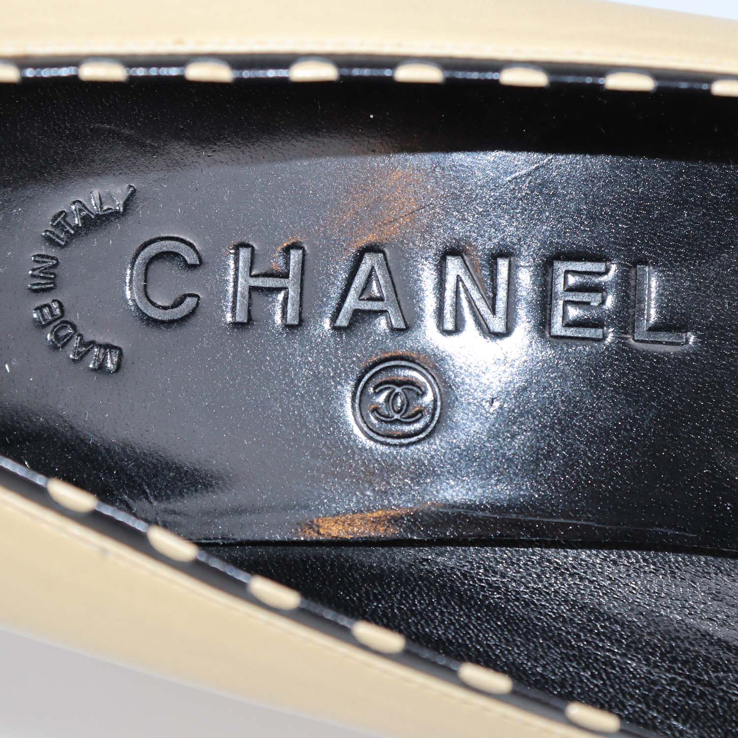 Chanel Beige Leather Vintage Pointed Toe Pumps