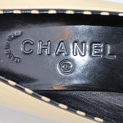 Chanel Beige Leather Vintage Pointed Toe Pumps