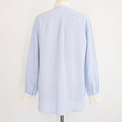 Loro Piana Blue Horizon Linen Long Sleeve Thea Shirt