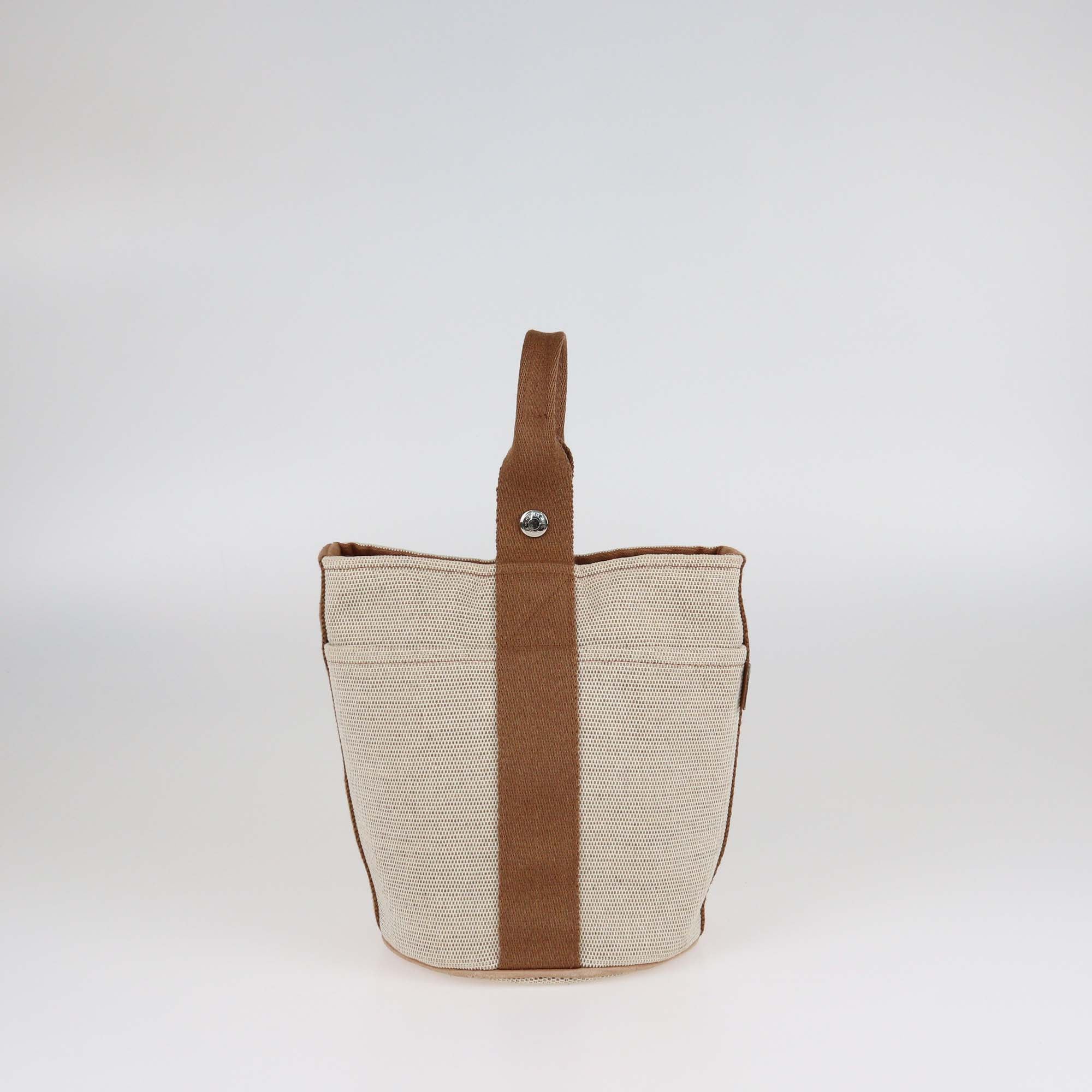 Hermes Brown/Beige Toile Saxo PM Bag
