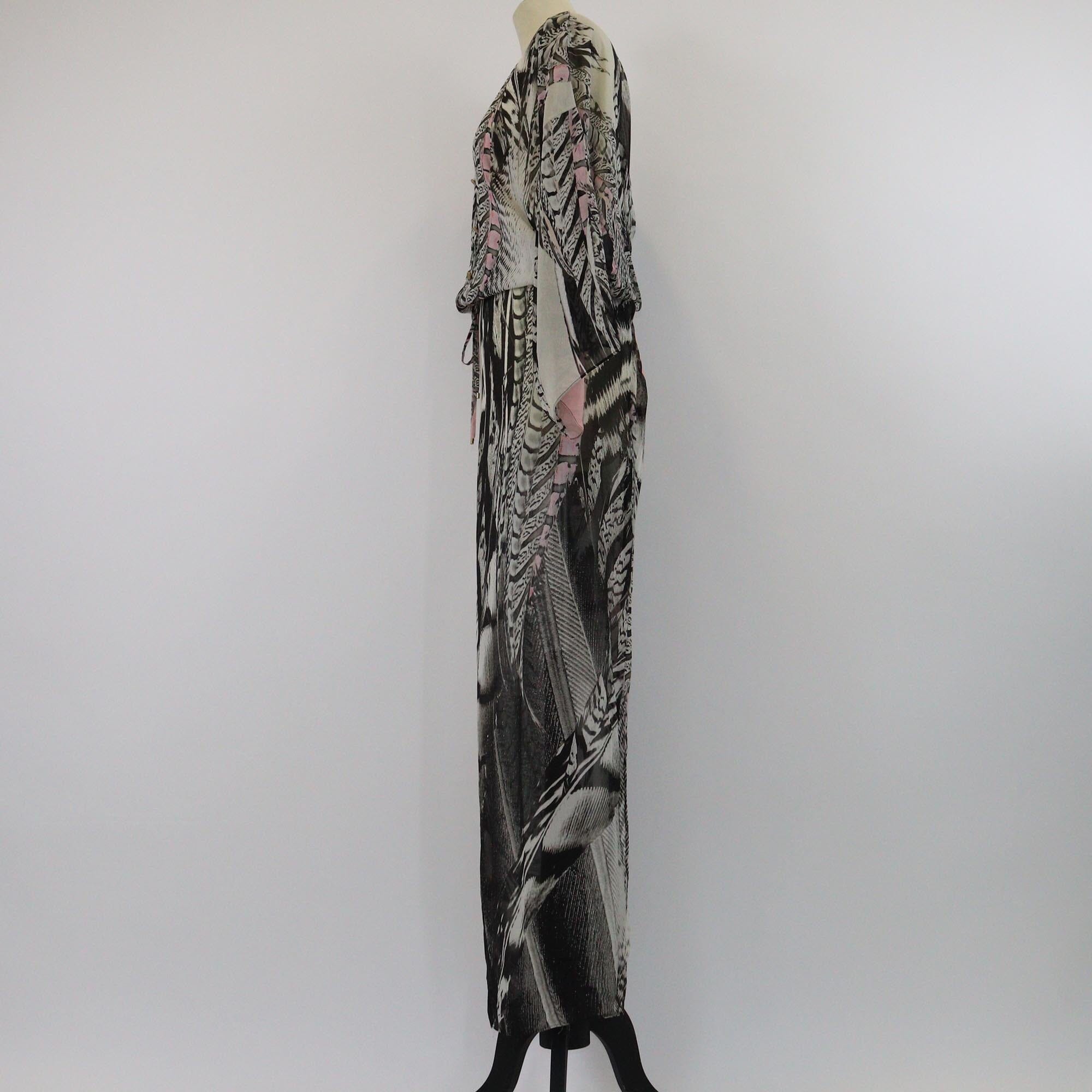 Roberto Cavalli Black Animal Print Maxi Kaftan Womens Roberto Cavalli 