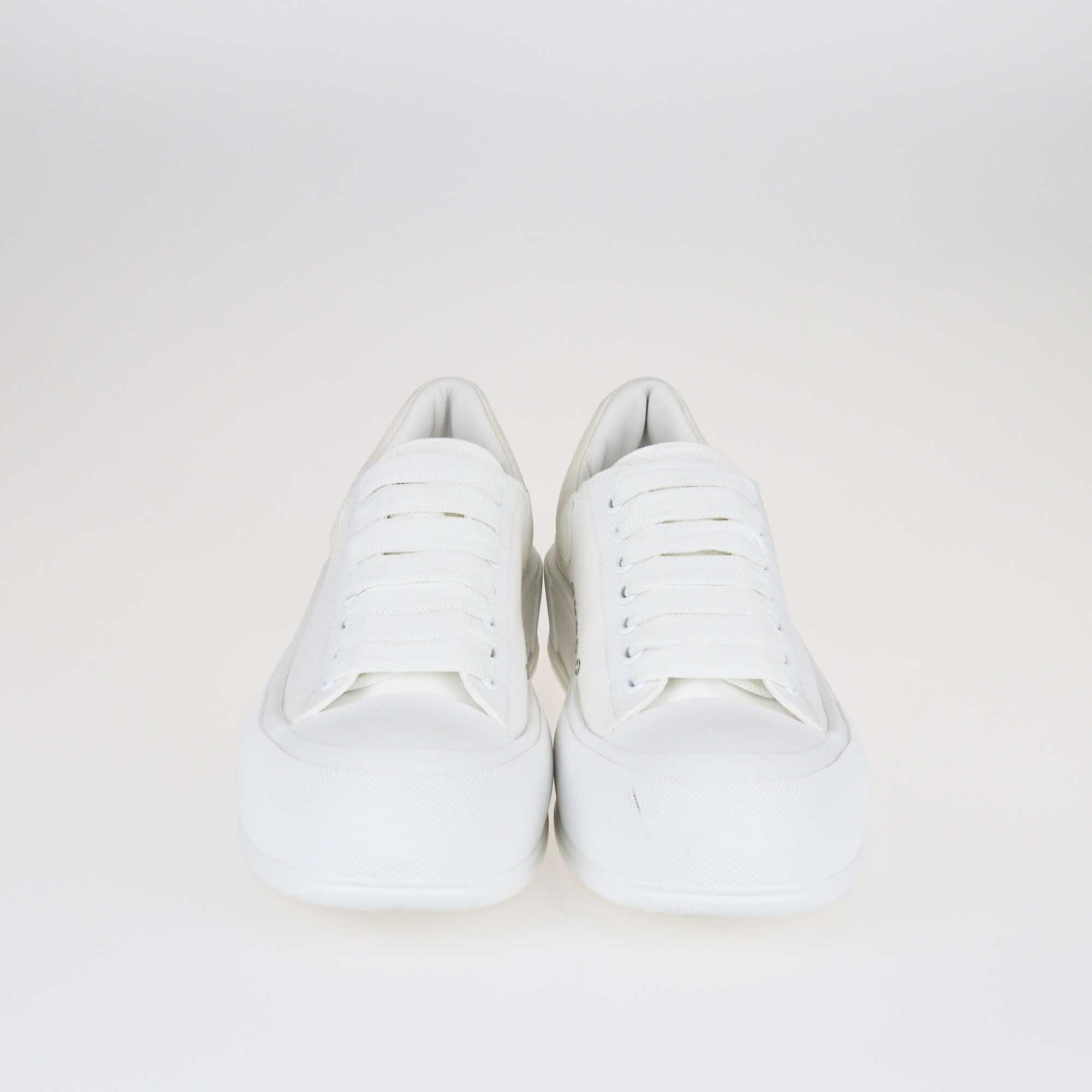 Alexander Mcqueen White Deck Lace Up Plimsoll Sneakers Shoes Alexander MCqueen 