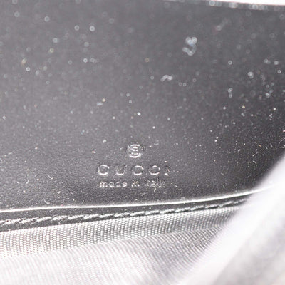 Gucci Charcoal Black Matelasse Leather GG Marmont Continental Wallet