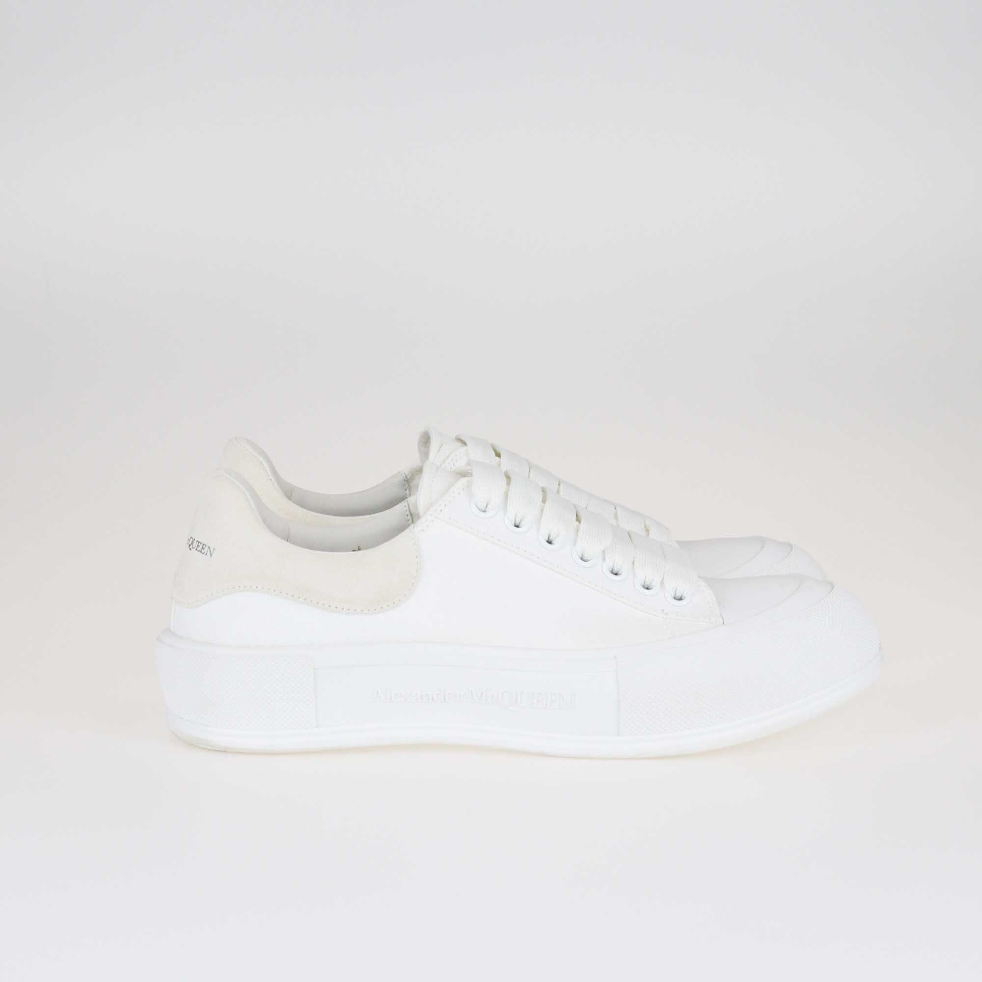 Alexander Mcqueen White Deck Lace Up Plimsoll Sneakers Shoes Alexander MCqueen 