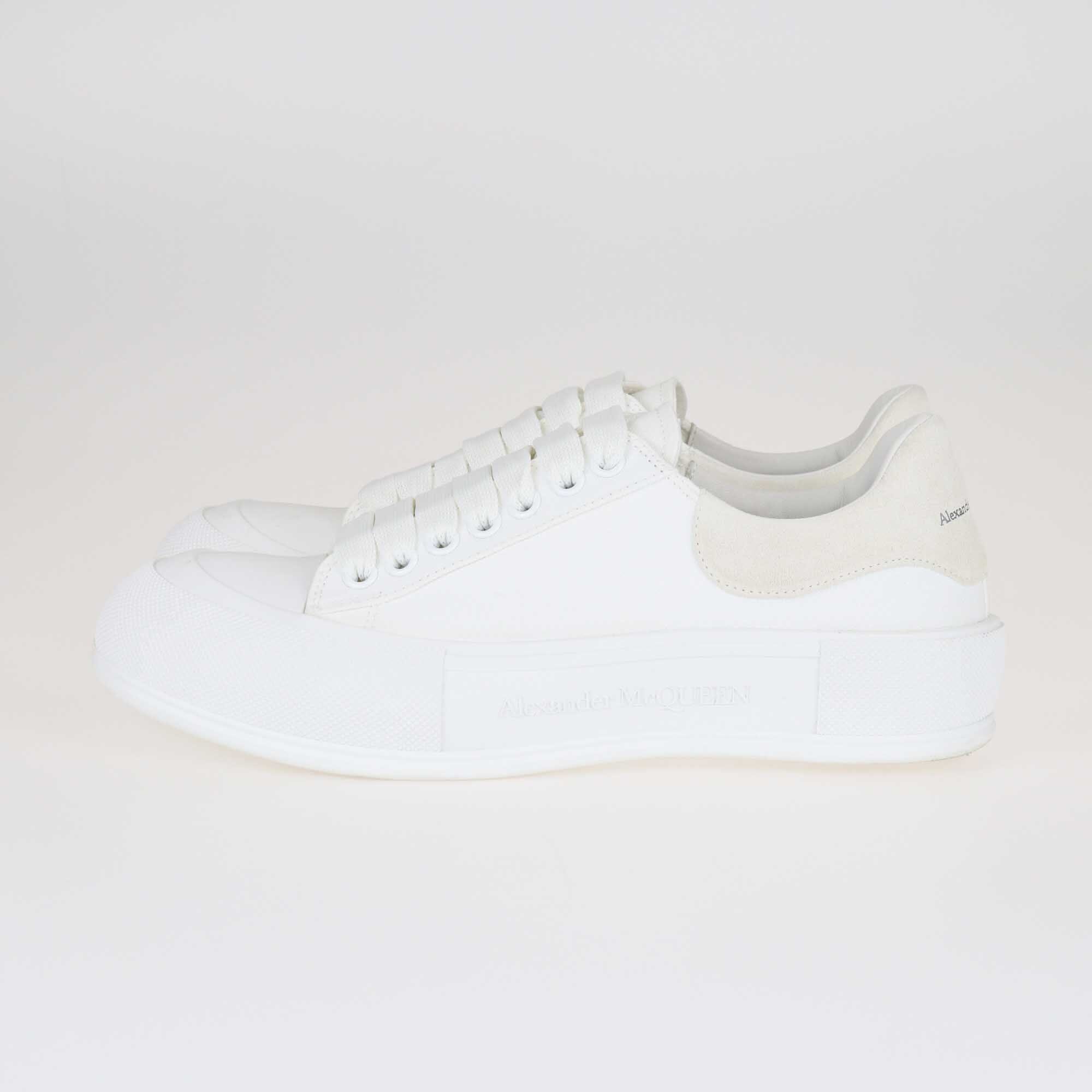 Alexander Mcqueen White Deck Lace Up Plimsoll Sneakers Shoes Alexander MCqueen 