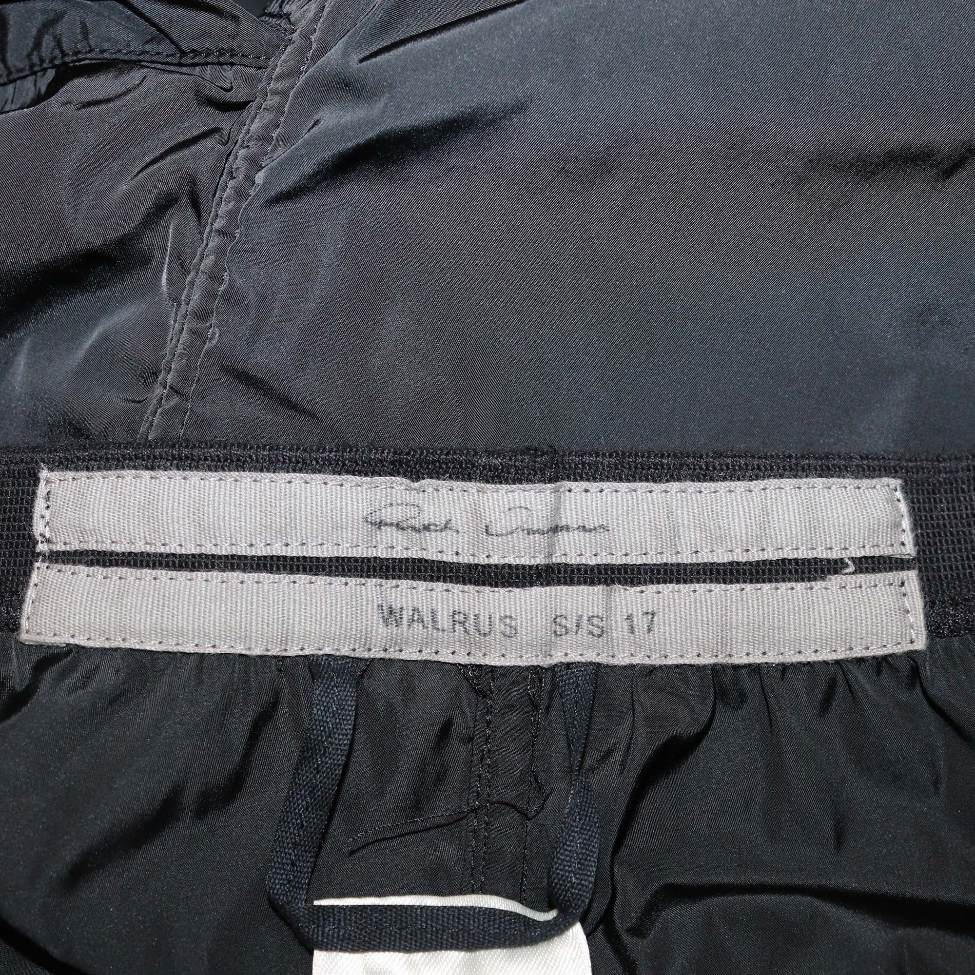 Rick Owens Black Nylon Zip Pocket Front Asymmetric Skirt