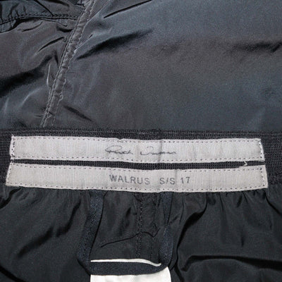 Rick Owens Black Nylon Zip Pocket Front Asymmetric Skirt