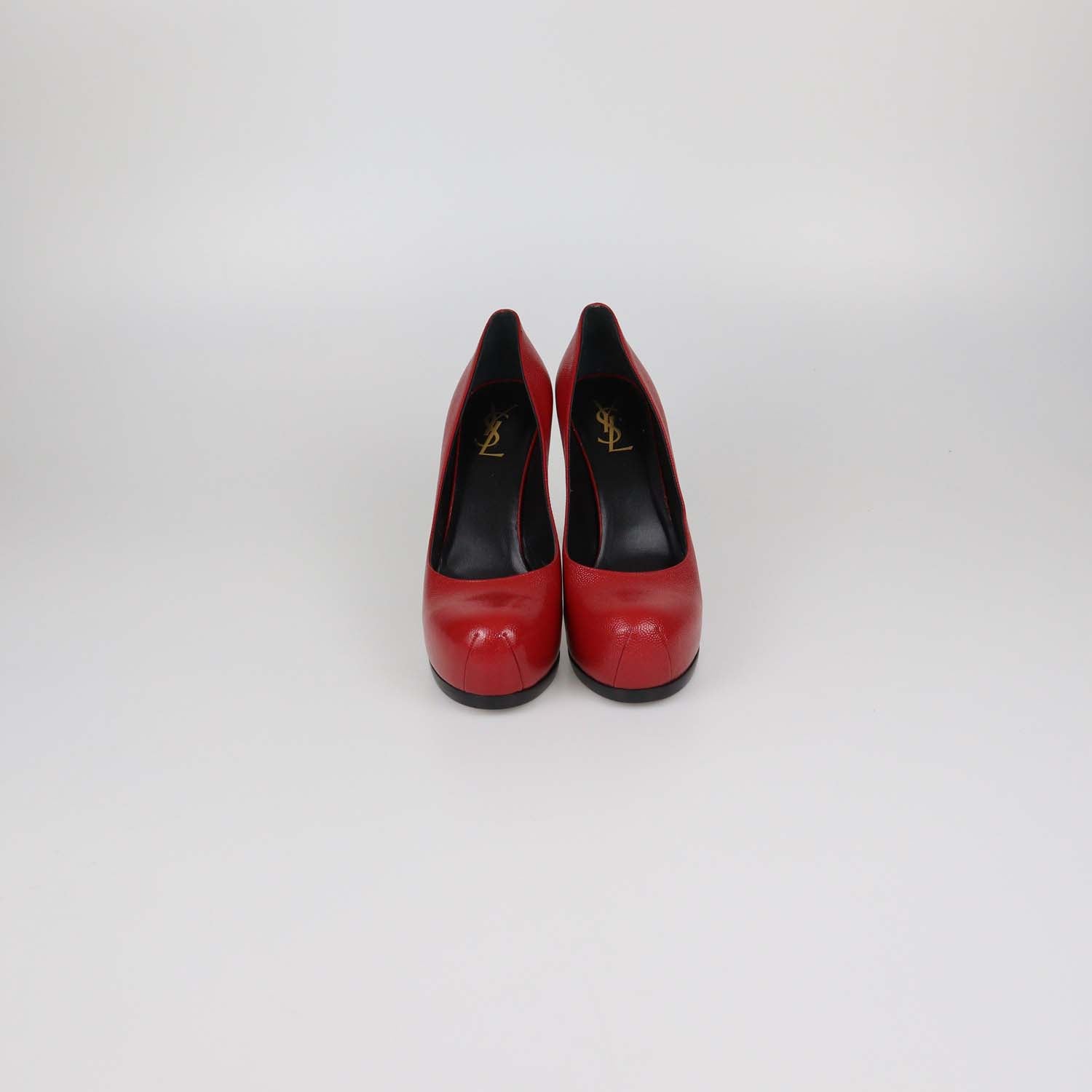 Saint Laurent Red Leather Tribtoo Platform Pumps