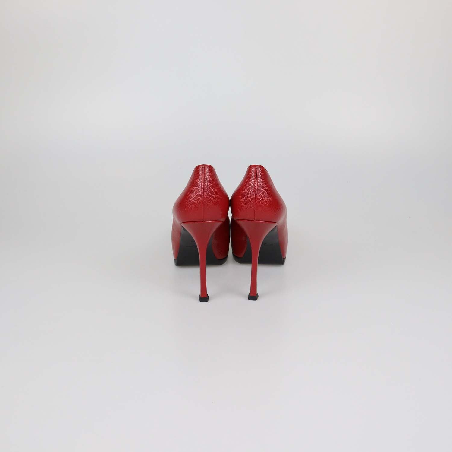 Saint Laurent Red Leather Tribtoo Platform Pumps