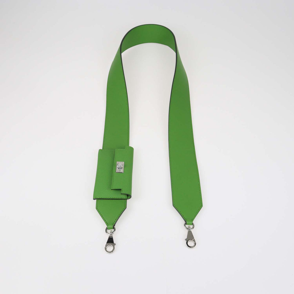 Hermes Vert Yucca Swift and Epsom Leather Kelly Pocket Bag Strap
