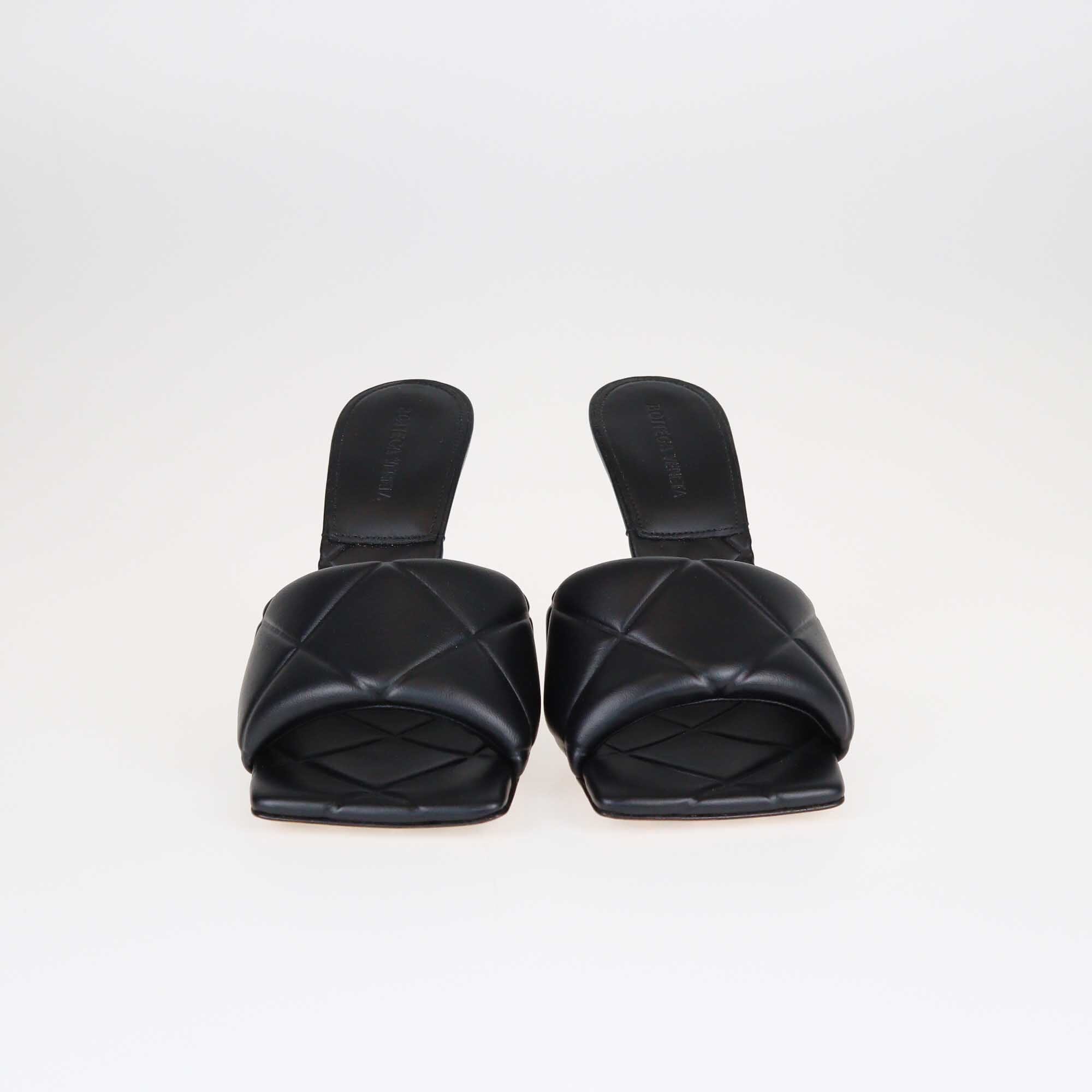 Bottega Veneta Black Quilted Lido Slide Sandals Shoes Bottega Veneta 