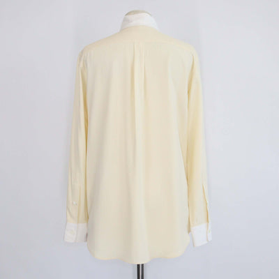 Loro Piana Lemon Chiffon Silk Dylan Collar Long Sleeve Thea Shirt