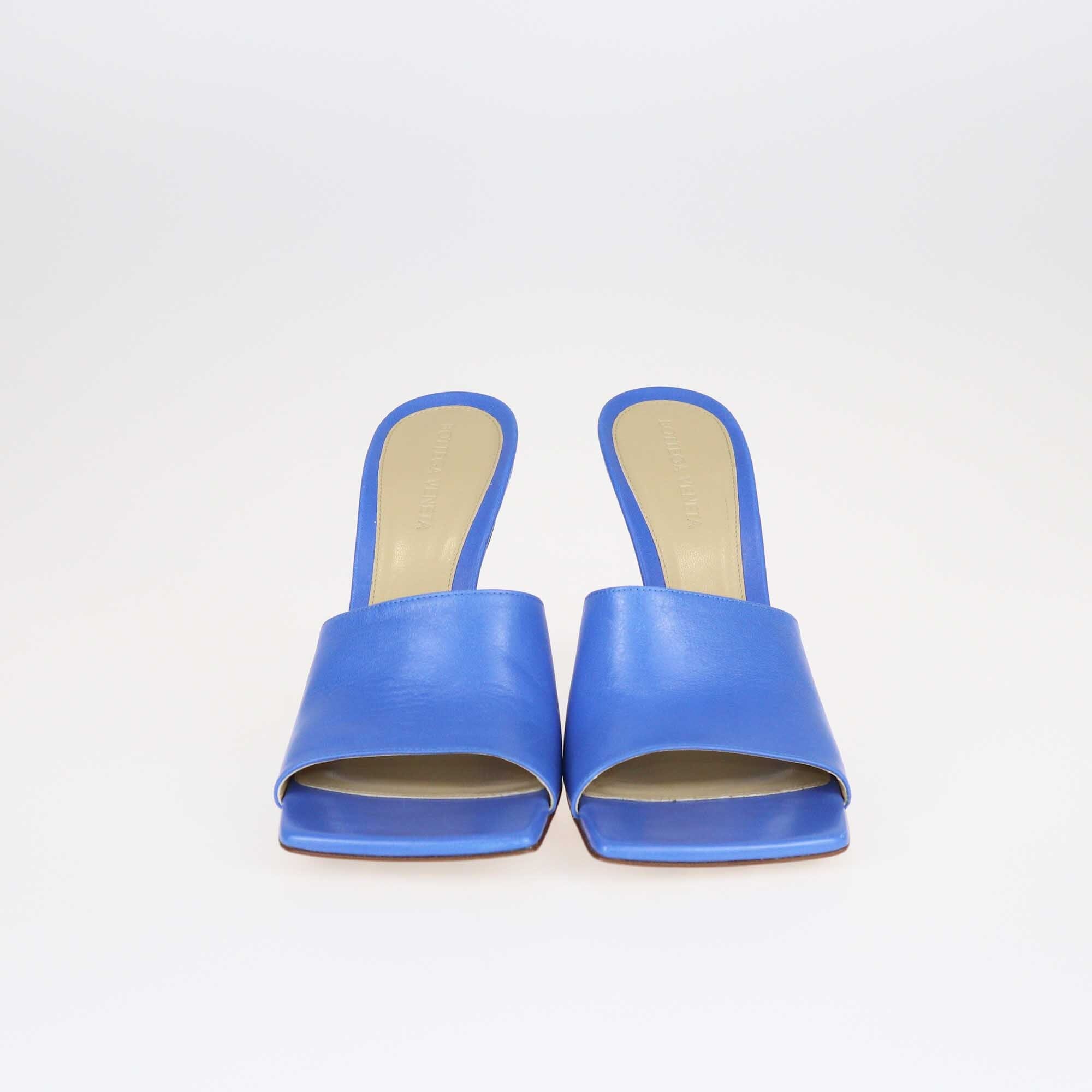 Bottega Veneta Blue Stretch Open Toe Slide Sandals Shoes Bottega Veneta 