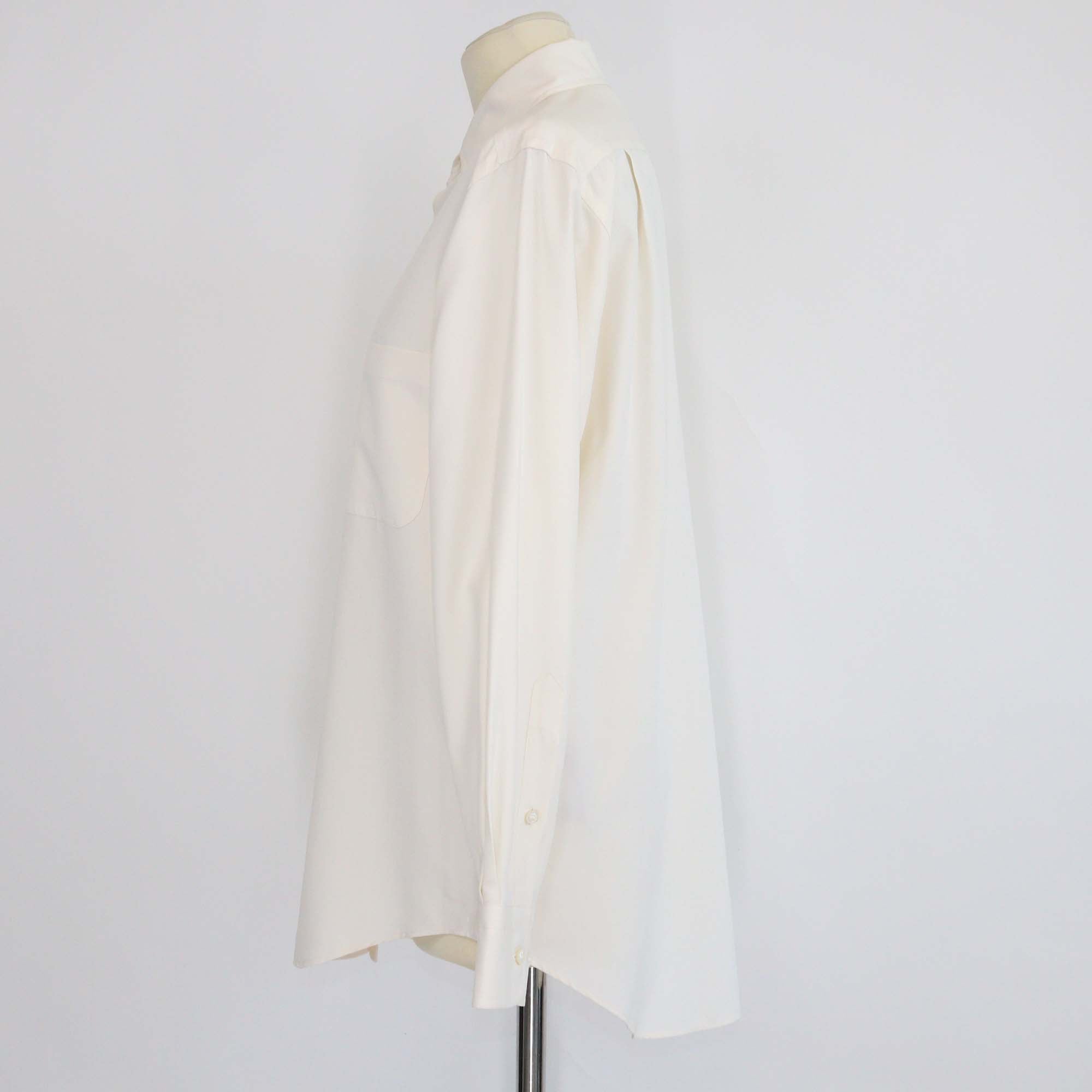 Loro Piana White Pepper Silk Long Sleeve Andre Shirt