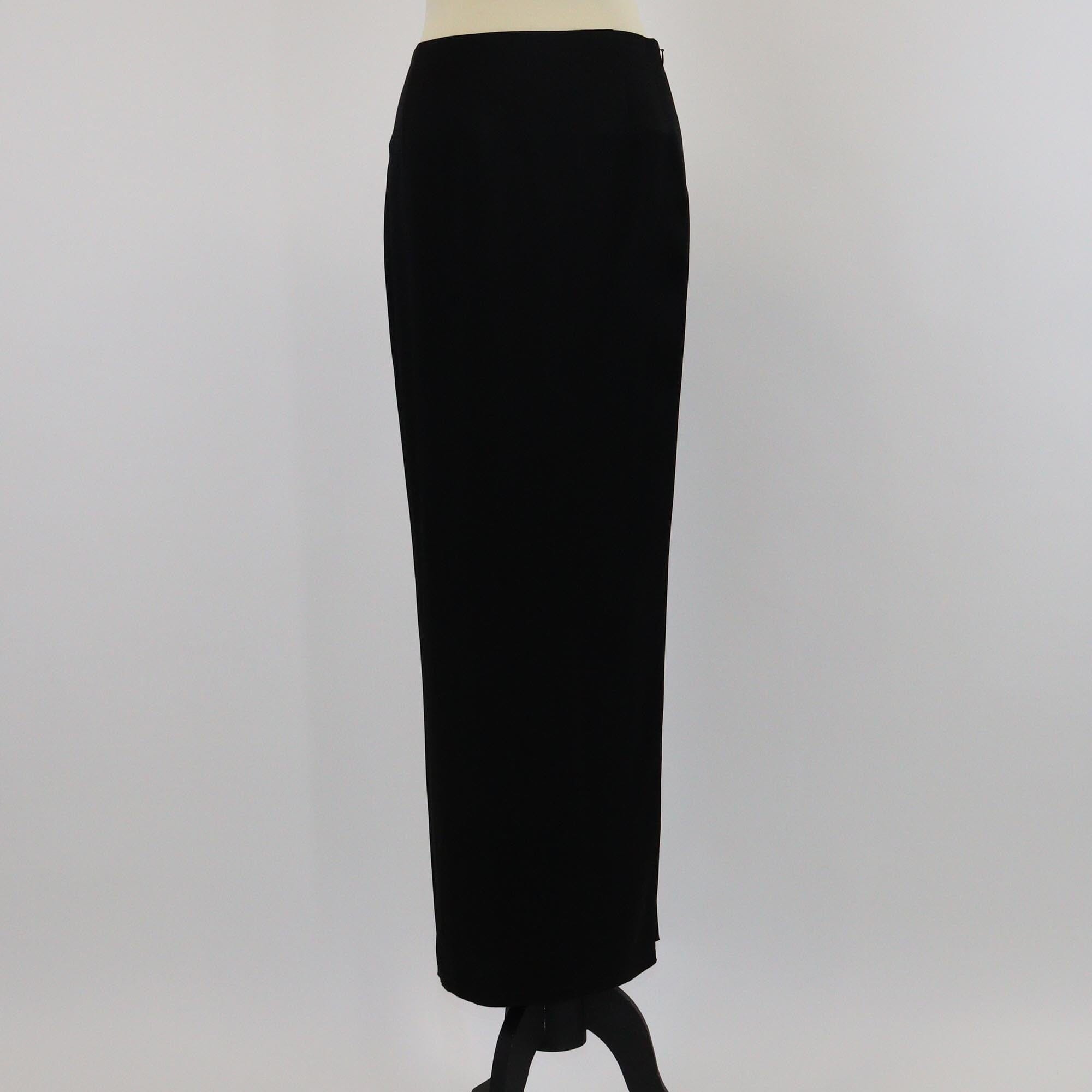 Haider Ackermann Shiny Black Pencil Maxi Skirt Womens Haider Ackermann 