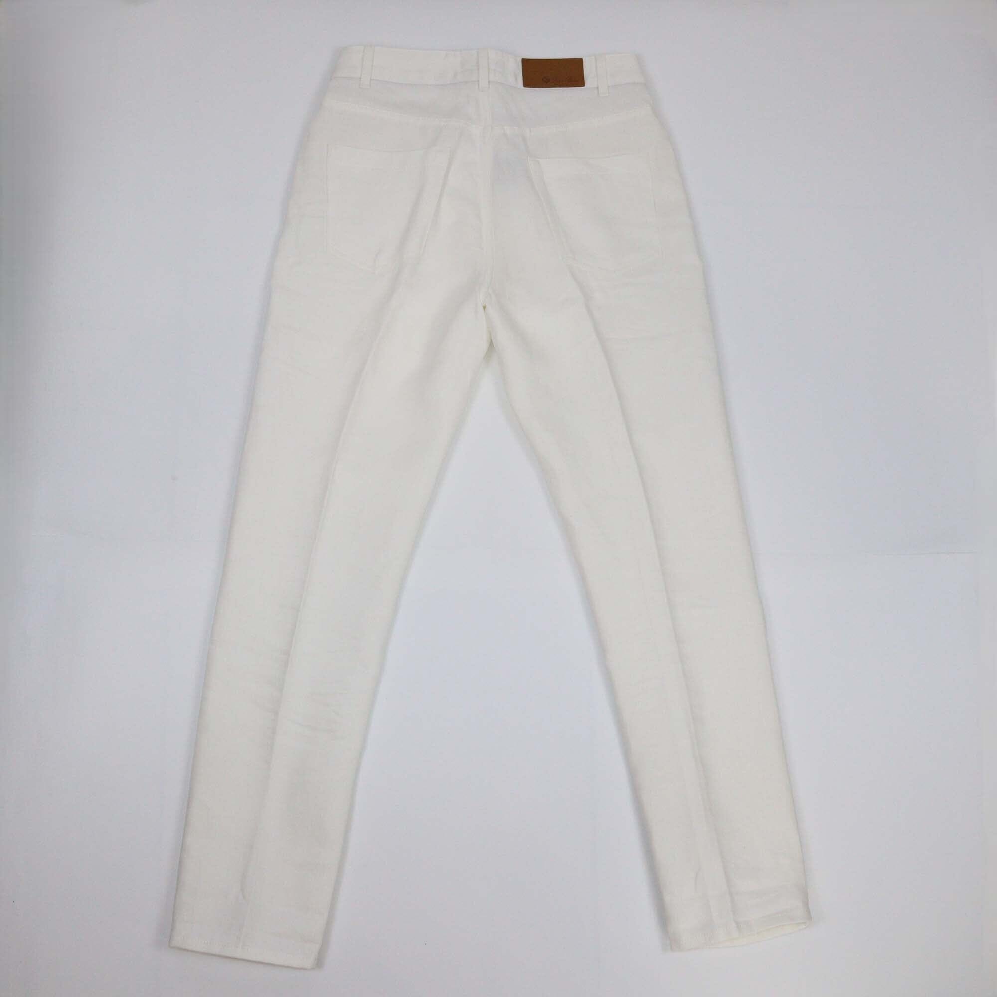 Loro Piana White Denim Slim Fit Pants