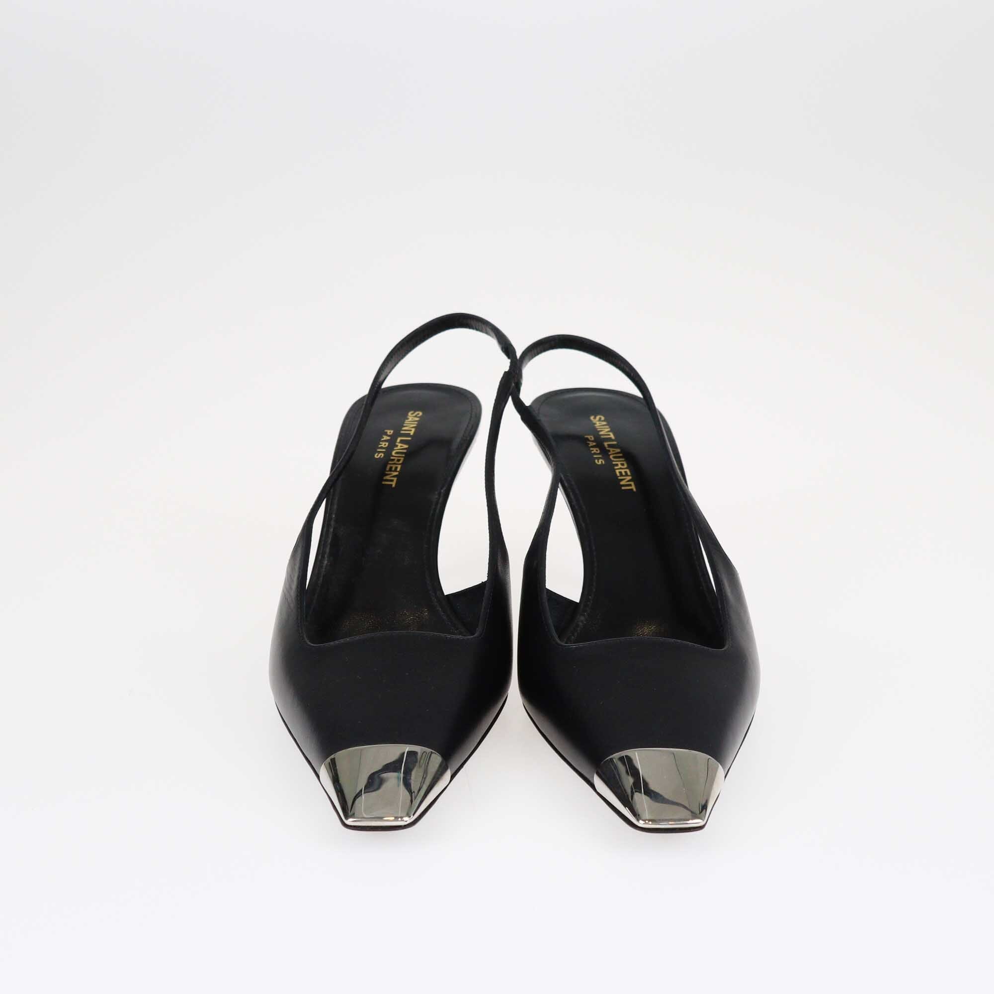 Saint Laurent Black Blade Slingback Pumps Shoes Saint Laurent 