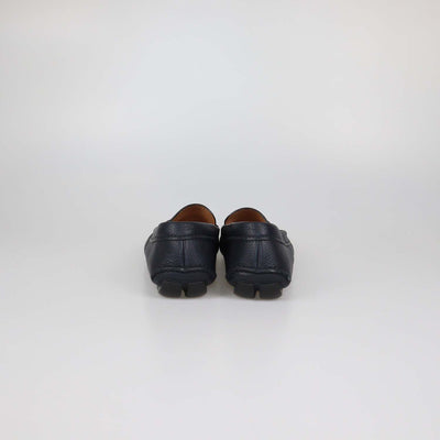 Prada Black Leather Penny Loafers