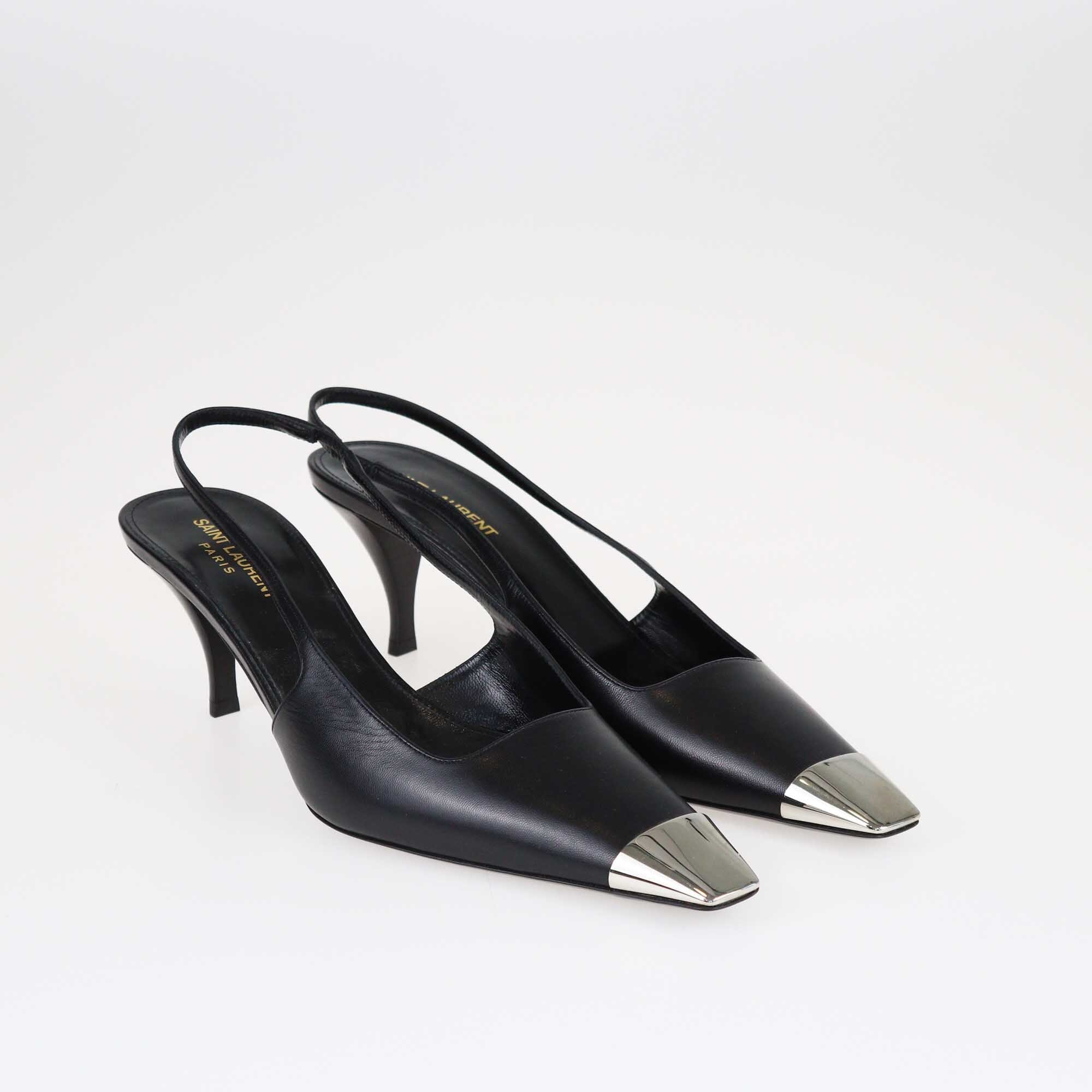 Saint Laurent Black Blade Slingback Pumps Shoes Saint Laurent 