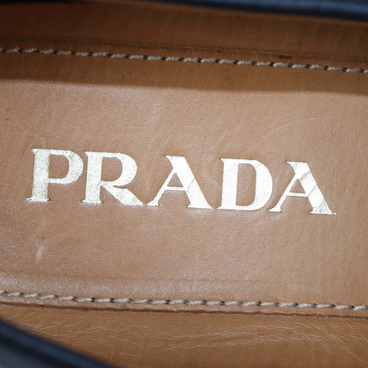 Prada Black Leather Penny Loafers