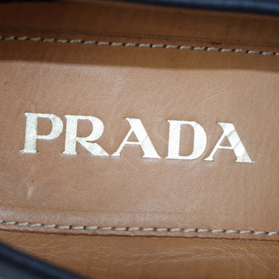 Prada Black Leather Penny Loafers