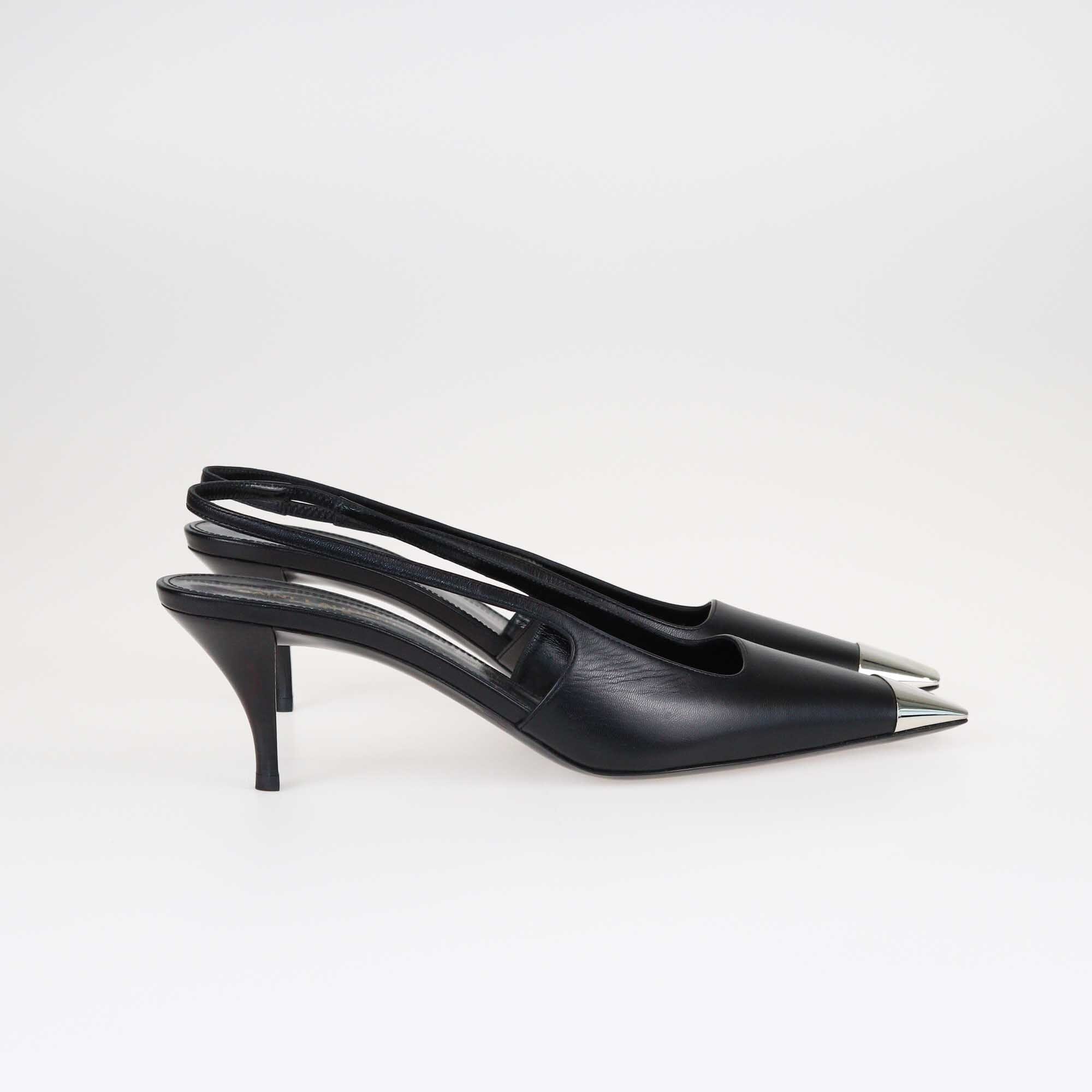 Saint Laurent Black Blade Slingback Pumps Shoes Saint Laurent 