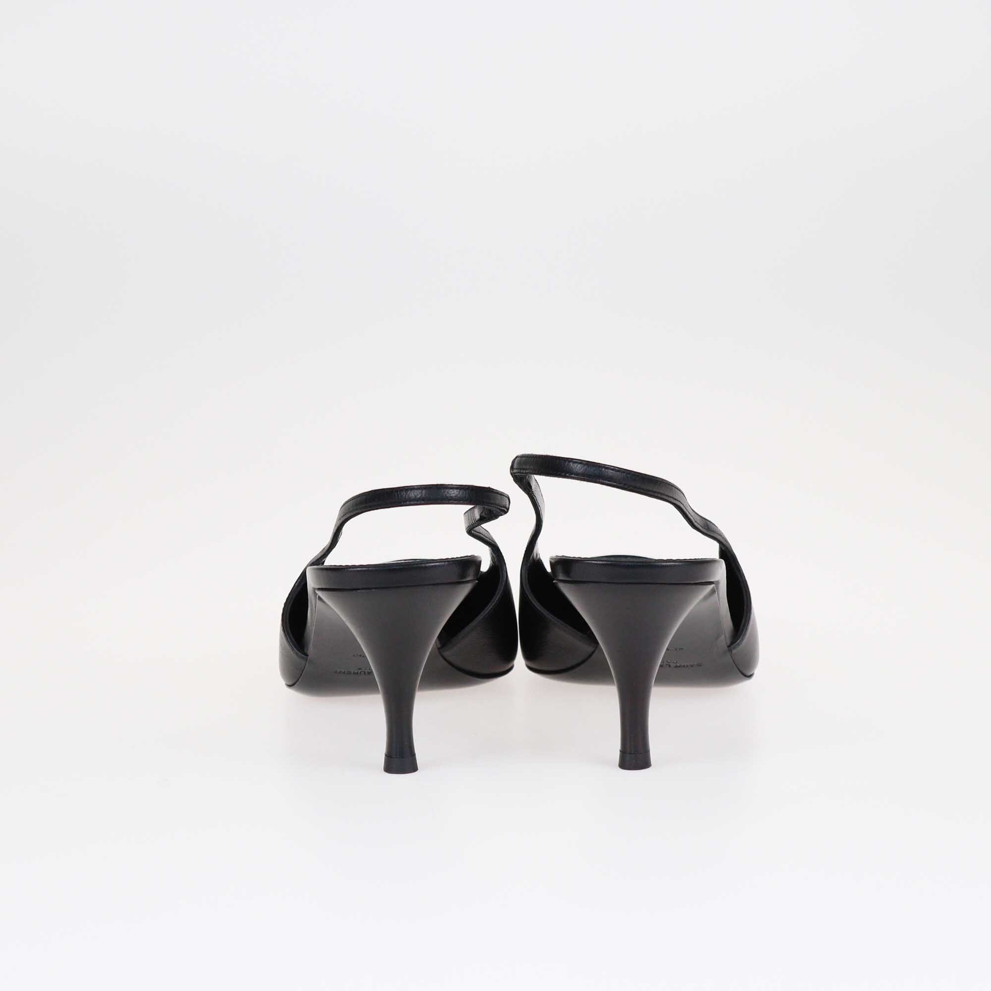 Saint Laurent Black Blade Slingback Pumps Shoes Saint Laurent 