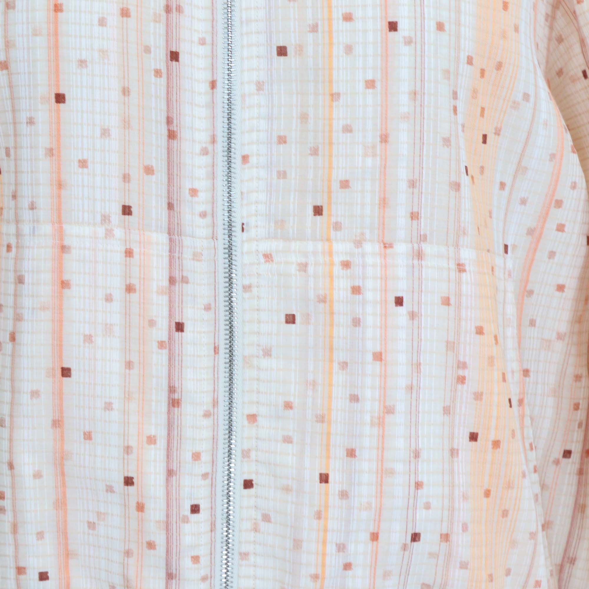 Hermes Orange Silk Blend Coloriages de Jour Zip-up Sweater