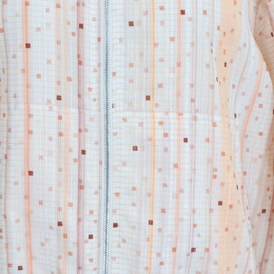 Hermes Orange Silk Blend Coloriages de Jour Zip-up Sweater