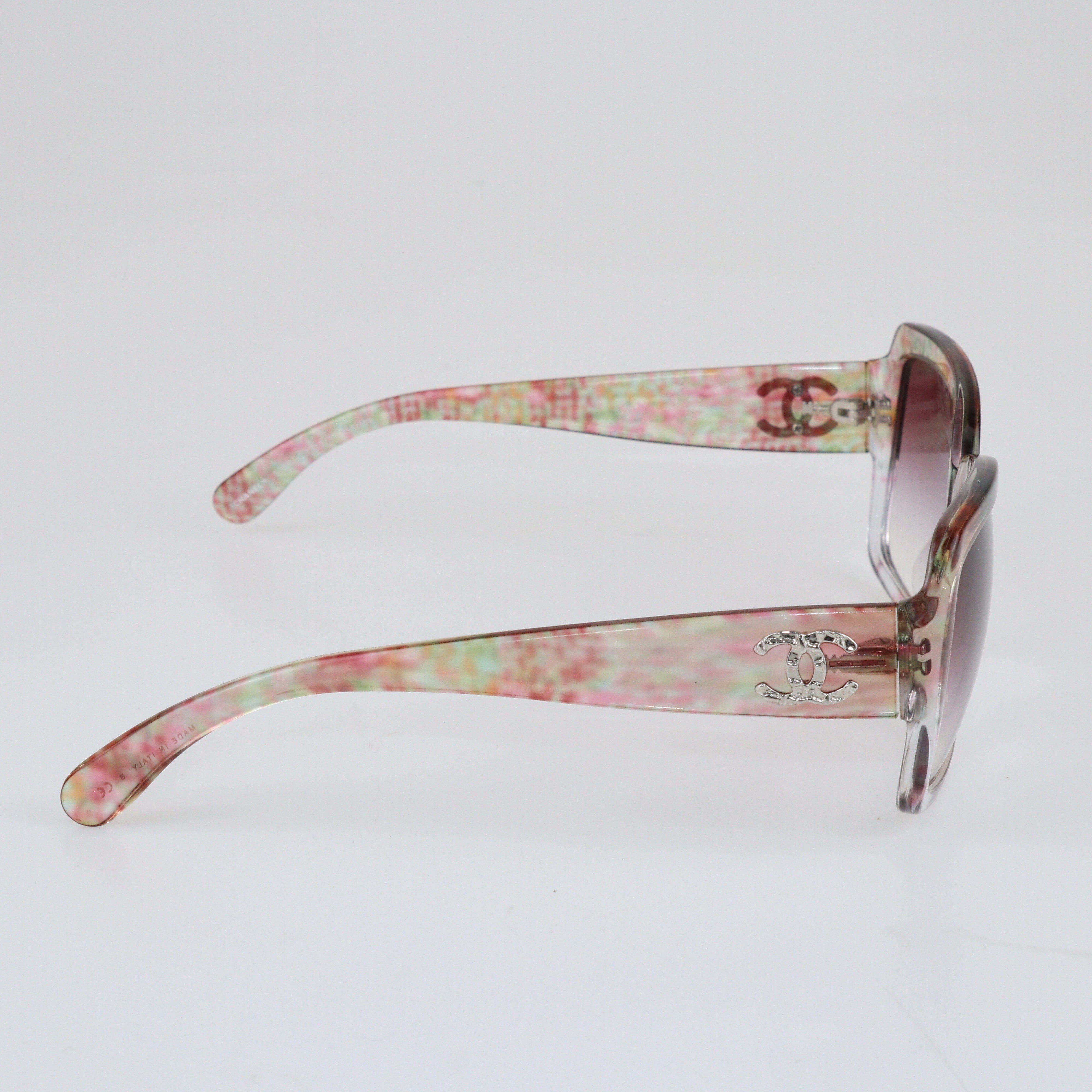Multicolore Tweed Print Gradient Tint Sunglasses Accessories Chanel 