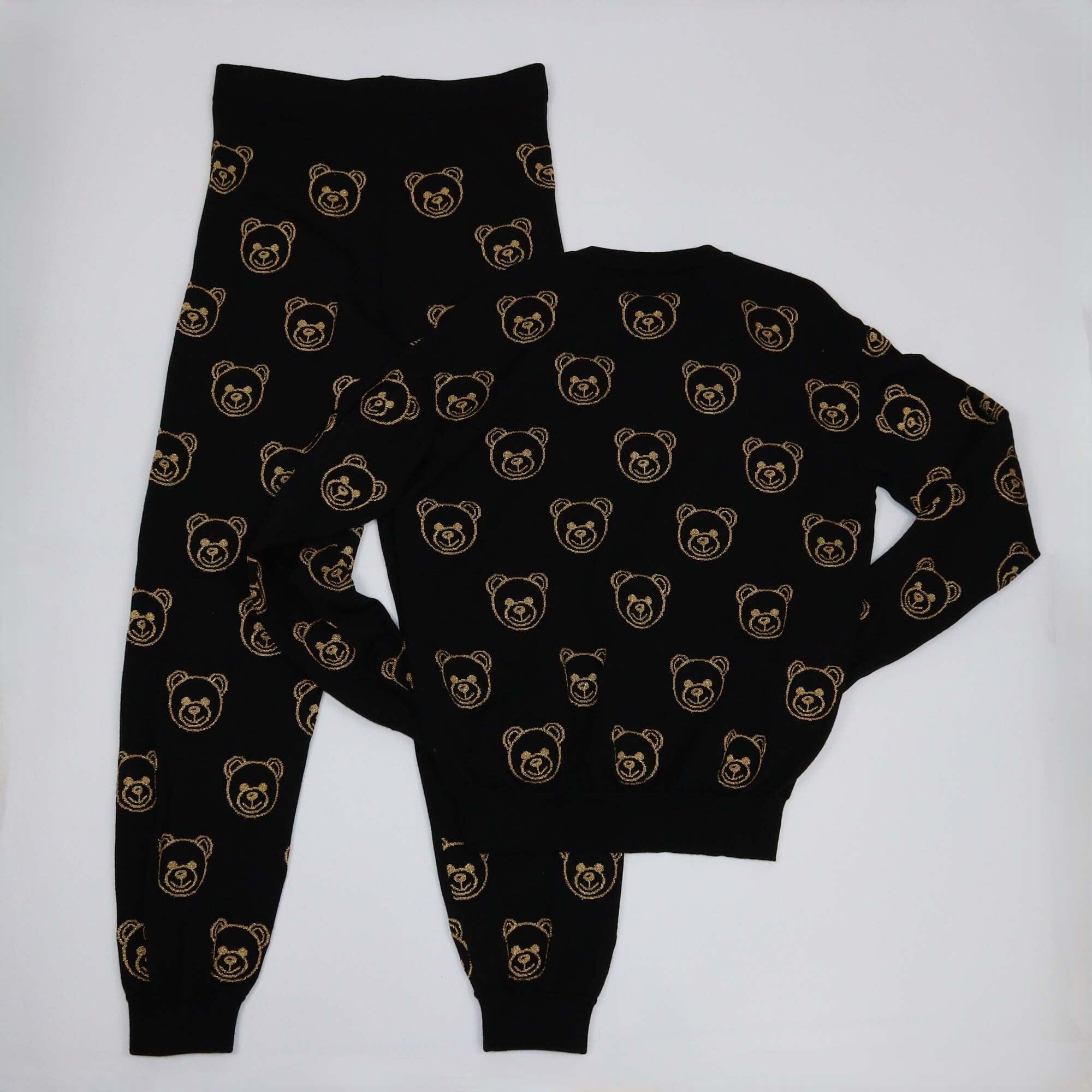 Moschino Black Teddy Embroidered Sweat Shirt & Pants