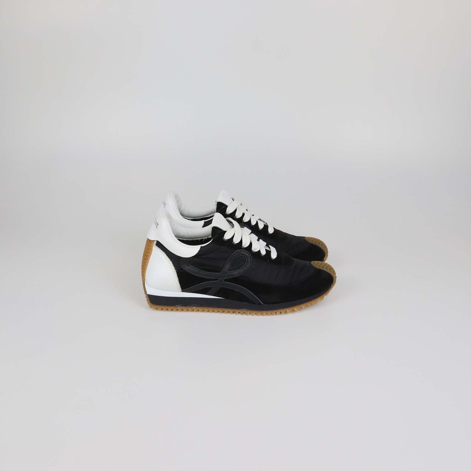 Loewe Black/White Suede and Nylon Flow Runner Sneakers